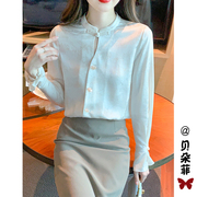 新中式旗袍国风上衣女，高级感盘扣雪纺衬衫，春装2023年禅意