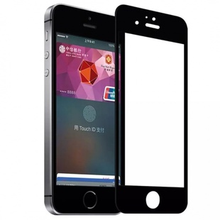 适用苹果iphone5s5c手机钢化，膜se全屏覆盖防爆保护彩膜黑白色5s