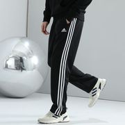 adidas阿迪达斯裤子男女运动休闲三条杠直筒裤，透气宽松跑步长裤潮