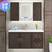 新中式浴室柜镜柜洗脸盆组合卫生间，洗手台盆柜实木，洗漱台卫浴柜