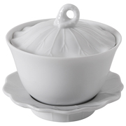 LEGLE白瓷盖碗素烧甜白薄胎单个茶具套装三才茶杯陶瓷大盖碗家用