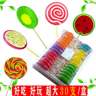 彩虹七彩超大波板糖棒棒糖网红糖果创意爱心零食儿童节日礼物