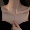 单颗天然珍珠项链女款999纯银，项链轻奢小众珍珠吊坠项链2024
