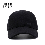 jeep吉普帽子男士秋冬季加绒加厚羊毛呢，棒球帽休闲保暖防晒鸭舌帽