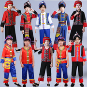 儿童广西壮族三月三演出服男童，壮族表演服少数民族彝族傣族舞蹈服