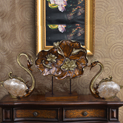 急速新中式古典奢华仿真花花瓶天鹅摆件三件套欧式美式客厅玄