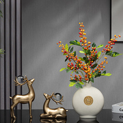 新中式创意轻奢鹿摆件家居饰品客厅玄关电视柜桌面摆放花瓶发财果