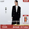 lily2023冬女装全绵羊毛复古双排，扣气质通勤长款毛呢外套大衣