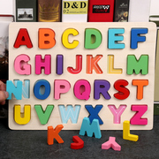 儿童数字母认数配对早教，手抓板玩具，益智宝宝积木英文字母幼儿拼图
