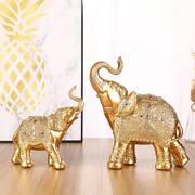 树脂品泰国象金银太平吉大象摆件家居玄关电视柜动物摆件装饰