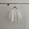韩系风女装2024夏季棉，纯色圆领后背拉链宽松泡泡短袖衬衫上衣