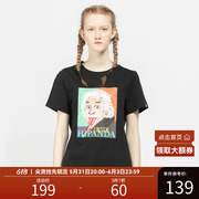 Hipanda你好熊猫设计潮牌女款宽松致敬爱因斯坦印花炸街短袖T恤