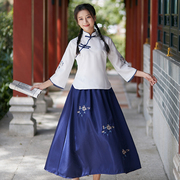 民国风学生女装，复古中国五四青年装演出服，男女大码古风合唱套装