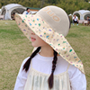 女童夏季遮阳防晒帽户外大帽檐宝宝，披肩帽防紫外线儿童出游太阳帽
