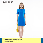 iiiviviniko2024春季“美丽诺羊毛”松弛缩绒针织小a连衣裙女