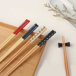 筷子家用实木筷子套装家庭装情侣可爱创意餐具防滑日式高档快子