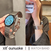 xit适用华为gt3pro手表表带watch3pro不锈钢GT2pro金属watch4pro男女士gt4夏季高级感银色蝴蝶扣手表带