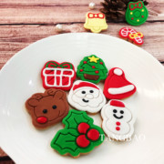圣诞节翻糖糖霜饼干mini圣诞老人麋鹿姜饼人手工曲奇公司