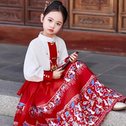 儿童马面裙女童套装冬季2024中国风古装汉服冬款拜年服女秋季