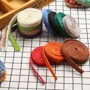 装饰麻绳绳子手工DIY棉麻材料花边复古装修工艺品彩色宽扁麻织带