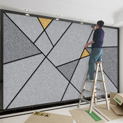2023电视背景墙壁纸，现代简约墙纸几何线条壁画，客厅3d立体影视墙布