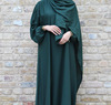 服饰跨境外贸女装中东迪拜土耳其连头巾纯色，大小码长袍连衣裙