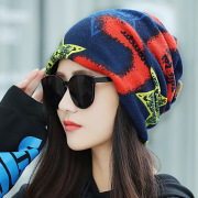 帽子女式韩版秋冬时尚加绒保暖套头帽堆睡帽，韩版潮流包头帽(包头帽)学生帽