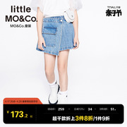 little moco童装夏装女童纯棉牛仔裙半身裙短裙儿童裙子裤裙大童