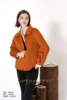 雯雪菲品牌100%双面绒短款3206外套大衣不起球桔色法式优雅