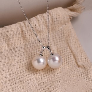 jomee爱迪生天然淡水珍珠项链正圆，强光s925银，经典款吊坠时尚经典