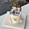 520情人节蛋糕，装饰软陶情侣人偶，表白周年纪念日我们蛋糕甜品插件
