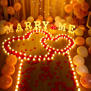 蜡烛灯求婚室内布置表白浪漫网红套餐，告白仪式感创意用品气球场地