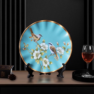 陶瓷装饰盘子摆件摆盘看盘欧式现代简约客厅，电视柜酒柜装饰品摆设