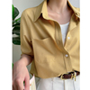 法式黄色衬衫女春季2024长袖衬衣休闲早春女装设计感小众上衣