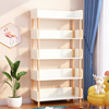 简易书架落地置物架多层儿童小书柜子实木一体靠墙收纳架客厅家用
