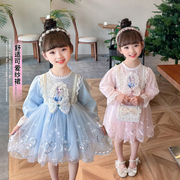 女童装连衣裙2023春季女孩韩版洋气时髦公主裙女宝宝小童裙子