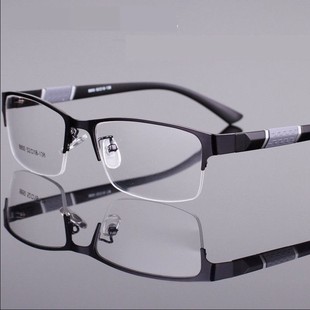 只亏一天近视眼镜男0-600度半框金属眼镜平光防辐射防蓝光抗疲劳
