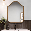 欧式简约现代浴室镜洗手间卫浴镜子法式复古雕花实木梳妆镜壁挂镜