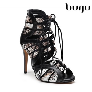 burju*TI-Invader灰色高跟爵士短靴 heels高跟鞋，拉丁舞蹈鞋