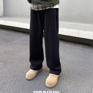 emulous水洗卫裤2.0加绒加厚宽松直筒版型秋冬百搭直筒休闲长裤