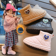 2023秋冬女童雪地靴棉靴短筒冬季保暖防滑防水男女童宝宝棉鞋