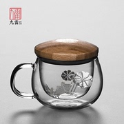 耐热玻璃杯花茶杯透明茶杯办公室过滤M水杯茶水分离泡茶杯