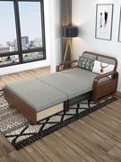 实木推拉沙发床，可折叠单人1.2米多功能带，储物柜客厅两用木制