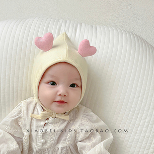 婴儿帽子春秋新生儿胎帽薄款女宝宝护囟门帽，儿童套头帽男童秋冬季