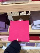 日本购高岛屋羊绒衫全羊绒，套头半高领，上衣女玫红色