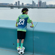 熊猫圆圆男童运动套装夏装2023儿童薄款篮球服男孩两件套童装