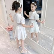女童连衣裙夏装洋气2023儿童夏季时髦大童假两件公主套装&r;