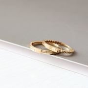 韩国进口纯14k黄金戒指女个性气质，款字母金豆豆(金豆豆)杆k金尾戒指环