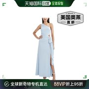 bcbgmaxazria女式一字肩长款晚礼服 灰蓝色 美国奥莱直发