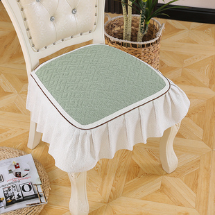 四季防滑欧式椅子垫布艺椅套坐垫套纯色椅垫棉麻餐椅垫子简约加厚